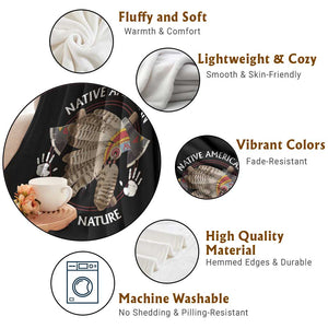 Native American Respect Nature Throw Blanket Indigenous Indian War Bonnet Tomahawks TS11 Print Your Wear