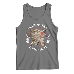 Native American Respect Nature Tank Top Indigenous Indian War Bonnet Tomahawks TS11 Black Heather Print Your Wear
