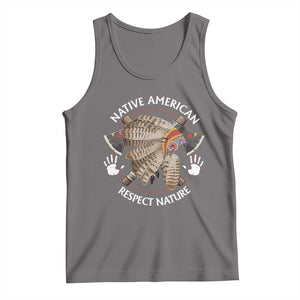 Native American Respect Nature Tank Top Indigenous Indian War Bonnet Tomahawks TS11 Deep Heather Print Your Wear