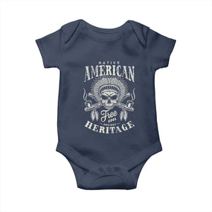 Native American Free Soul Ancient Heritage Baby Onesie Vintage Indian American Chief TS11 Navy Print Your Wear