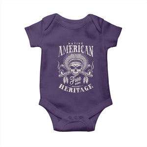 Native American Free Soul Ancient Heritage Baby Onesie Vintage Indian American Chief TS11 Purple Print Your Wear