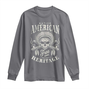 Native American Free Soul Ancient Heritage Long Sleeve Shirt Vintage Indian American Chief TS11 Charcoal Print Your Wear