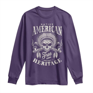 Native American Free Soul Ancient Heritage Long Sleeve Shirt Vintage Indian American Chief TS11 Purple Print Your Wear
