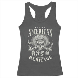 Native American Free Soul Ancient Heritage Racerback Tank Top Vintage Indian American Chief TS11 Dark Heather Print Your Wear