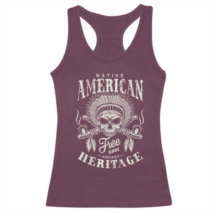 Native American Free Soul Ancient Heritage Racerback Tank Top Vintage Indian American Chief TS11 Maroon Print Your Wear