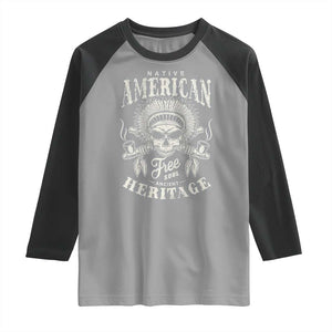 Native American Free Soul Ancient Heritage Raglan Shirt Vintage Indian American Chief TS11 Sport Gray Black Print Your Wear
