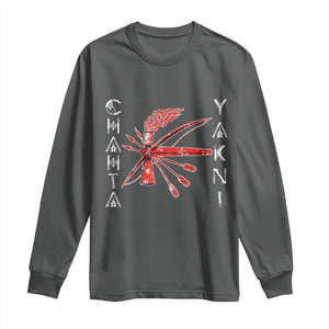 Chahta Yakni Tribe Long Sleeve Shirt Native American Indian Choctaw Nation Culture TS11 Dark Heather Print Your Wear