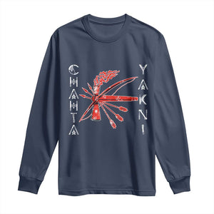 Chahta Yakni Tribe Long Sleeve Shirt Native American Indian Choctaw Nation Culture TS11 Navy Print Your Wear