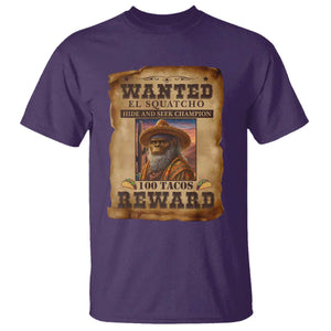 Funny Wanted El Squatcho T Shirt Hide And Seek Champion Western Poncho Mexican Bigfoot TS11 Purple Print Your Wear