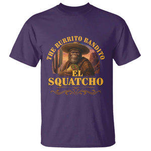 Funny The Burrito Bandito El Squatcho T Shirt Western Poncho Mexican Bigfoot TS11 Purple Print Your Wear