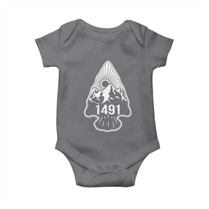 Proud Native American 1491 Pre Columbus Indigenous Arrowhead Baby Onesie TS11 Charcoal Print Your Wear