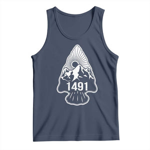 Proud Native American 1491 Pre Columbus Indigenous Arrowhead Tank Top TS11 Navy Print Your Wear