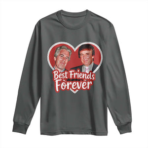 Funny Trump Best Friend Forever Long Sleeve Shirt Humor Political Coquette Lace Heart TS11 Dark Heather Print Your Wear
