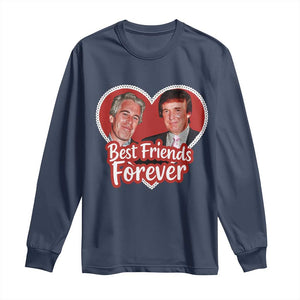 Funny Trump Best Friend Forever Long Sleeve Shirt Humor Political Coquette Lace Heart TS11 Navy Print Your Wear