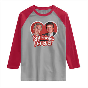 Funny Trump Best Friend Forever Raglan Shirt Humor Political Coquette Lace Heart TS11 Sport Gray Red Print Your Wear