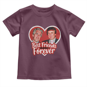Funny Trump Best Friend Forever Toddler T Shirt Humor Political Coquette Lace Heart TS11 Maroon Print Your Wear