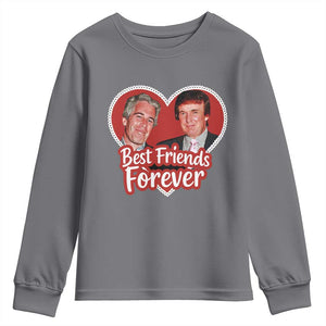 Funny Trump Best Friend Forever Youth Sweatshirt Humor Political Coquette Lace Heart TS11 Charcoal Print Your Wear