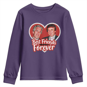 Funny Trump Best Friend Forever Youth Sweatshirt Humor Political Coquette Lace Heart TS11 Purple Print Your Wear