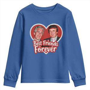 Funny Trump Best Friend Forever Youth Sweatshirt Humor Political Coquette Lace Heart TS11 Royal Blue Print Your Wear