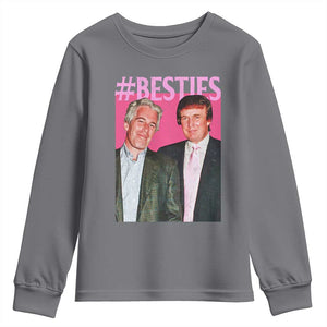 Funny Trump Bestie Youth Sweatshirt Humor Political 2025 TS11 Charcoal Print Your Wear