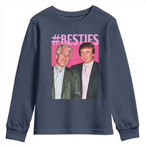 Funny Trump Bestie Youth Sweatshirt Humor Political 2025 TS11 Navy Print Your Wear