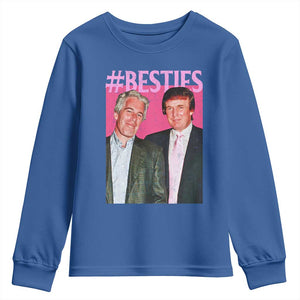 Funny Trump Bestie Youth Sweatshirt Humor Political 2025 TS11 Royal Blue Print Your Wear