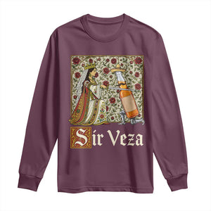 Sir Veza Beer Medieval Knight Pun Sombrero Cinco De Mayo Long Sleeve Shirt