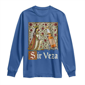 Sir Veza Beer Medieval Knight Pun Sombrero Cinco De Mayo Long Sleeve Shirt