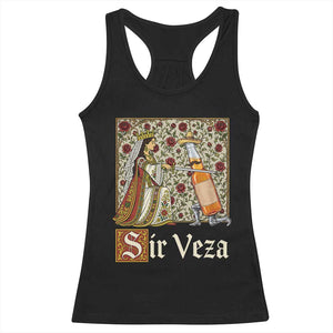 Sir Veza Beer Medieval Knight Pun Sombrero Cinco De Mayo Racerback Tank Top