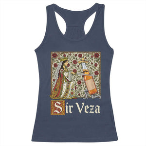 Sir Veza Beer Medieval Knight Pun Sombrero Cinco De Mayo Racerback Tank Top