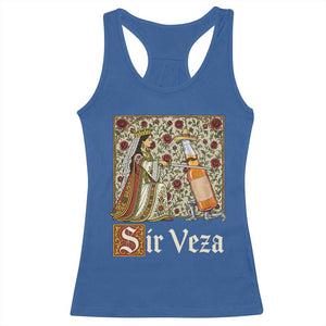 Sir Veza Beer Medieval Knight Pun Sombrero Cinco De Mayo Racerback Tank Top