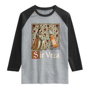 Sir Veza Beer Medieval Knight Pun Sombrero Cinco De Mayo Raglan Shirt
