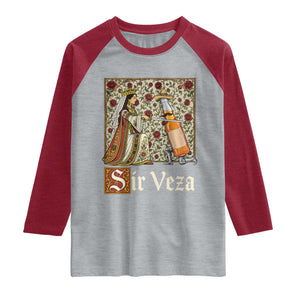 Sir Veza Beer Medieval Knight Pun Sombrero Cinco De Mayo Raglan Shirt