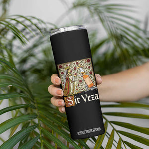 Sir Veza Beer Medieval Knight Pun Sombrero Cinco De Mayo Skinny Tumbler