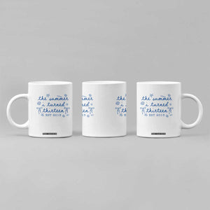 The Summer I Turned Thirteen Funny 13th Birthday Est 2013 Coffee Mug Summer Coastal Birthday Seashell Bow