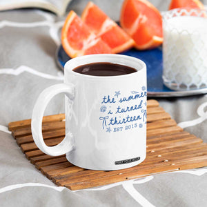 The Summer I Turned Thirteen Funny 13th Birthday Est 2013 Coffee Mug Summer Coastal Birthday Seashell Bow