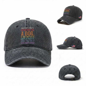 Funny Dog Lover Washed Cotton Baseball Cap Handle Every Stressful Situation Like A Dog Retro Pet Owner Joke