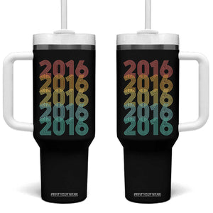 10th Birthday Tumbler With Handle Vintage 2016 Retro 10 Years Old Birthday