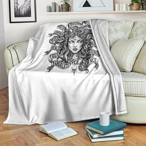 Feminist Medusa Power Snake Wisdom Equality Goth Throw Blanket