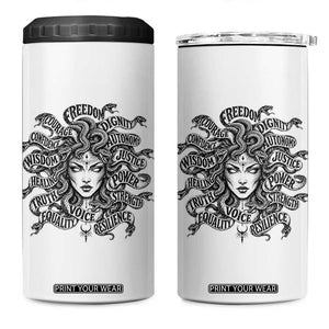Feminist Medusa Power Snake Wisdom Equality Goth 4 in 1 Can Cooler Tumbler