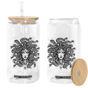 Feminist Medusa Power Snake Wisdom Equality Goth Glass Can