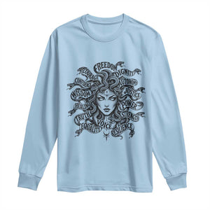 Feminist Medusa Power Snake Wisdom Equality Goth Long Sleeve Shirt