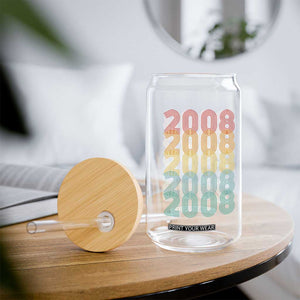 18th Birthday Glass Can Vintage 2008 Retro 18 Years Old Birthday