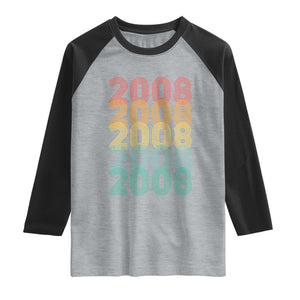 18th Birthday Raglan Shirt Vintage 2008 Retro 18 Years Old Birthday