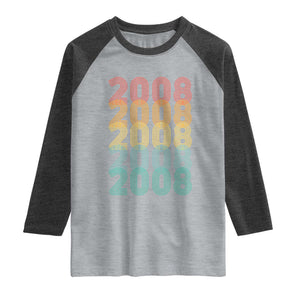 18th Birthday Raglan Shirt Vintage 2008 Retro 18 Years Old Birthday