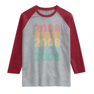 18th Birthday Raglan Shirt Vintage 2008 Retro 18 Years Old Birthday