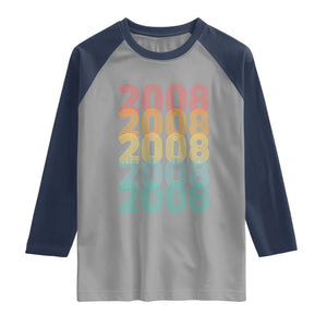 18th Birthday Raglan Shirt Vintage 2008 Retro 18 Years Old Birthday