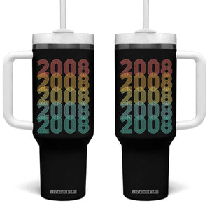18th Birthday Tumbler With Handle Vintage 2008 Retro 18 Years Old Birthday
