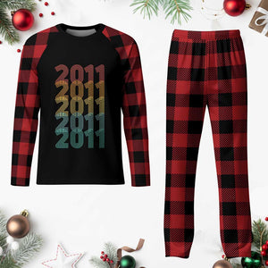 15th Birthday Plaid Pajama Set Vintage 2011 Retro 15 Years Old Birthday