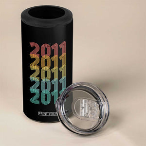 15th Birthday 4 in 1 Can Cooler Tumbler Vintage 2011 Retro 15 Years Old Birthday
